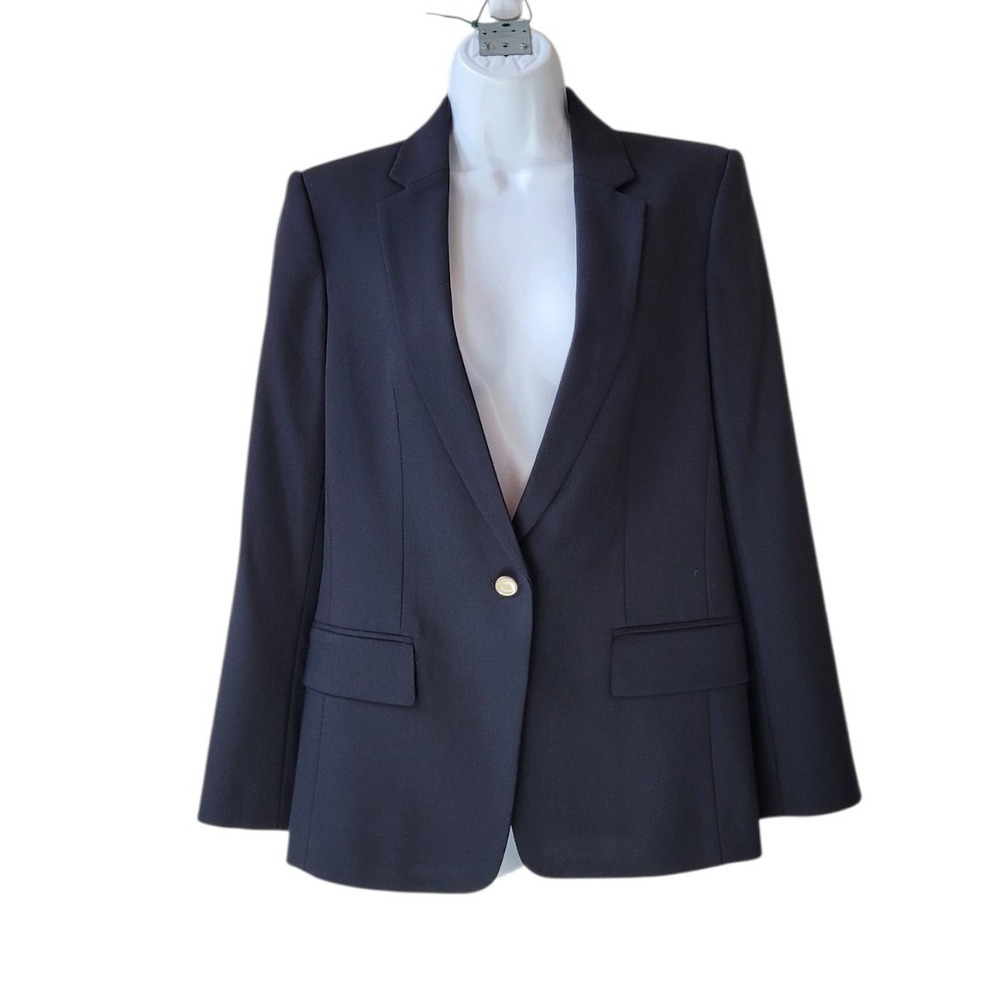 CLUB MONACO 8 Black Wool Blend Borrem Blazer Jacket Women